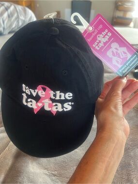 Save The Tatas Black/Pink/White Cap, hat sale helped fight breast cancer,new/tag